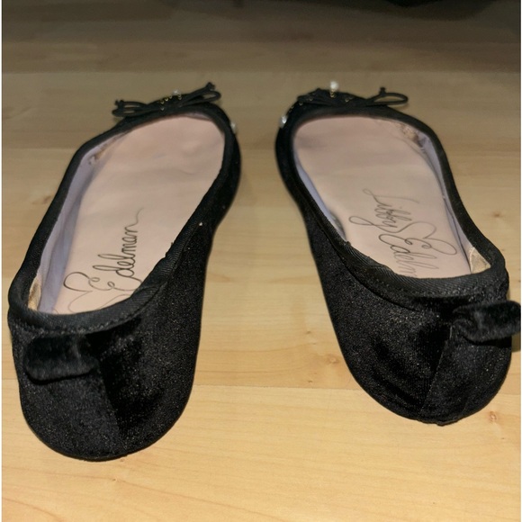Libby Edelman Flat Black Velvet Ballet Flat Loafer size 6.5 - Picture 7 of 8